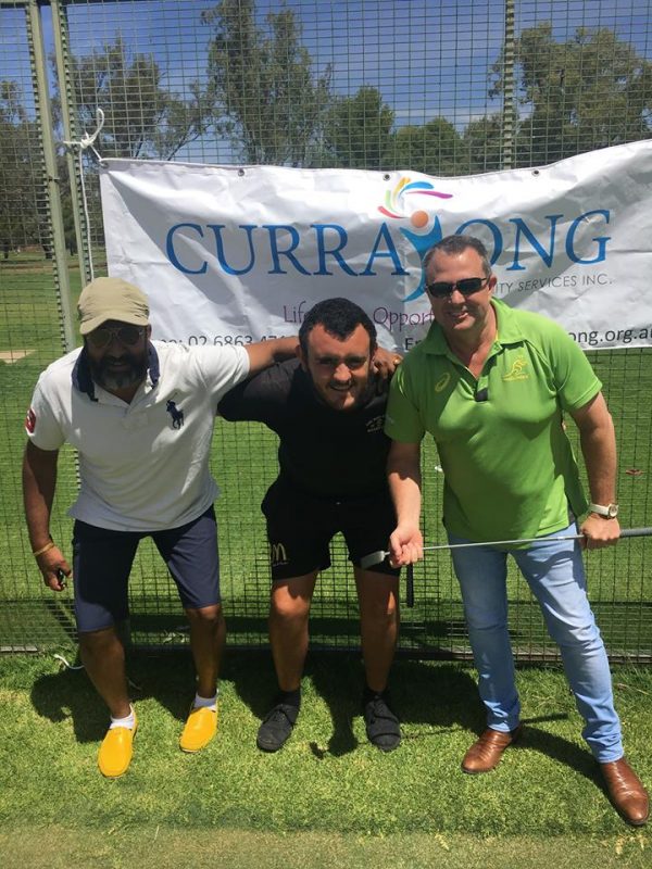 Sanu Maliyil, Thomas Davis and Jeff Evans of CDS ready for the Forbes Currajong Charity Golf Day.